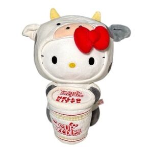 Kidrobot Sanrio RARE 13” Hello Kitty Cow Plush Nissin Beef Cup Noodles NWOT